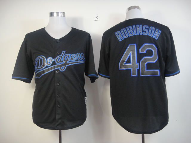 Men Los Angeles Dodgers #42 Robinson Black MLB Jerseys